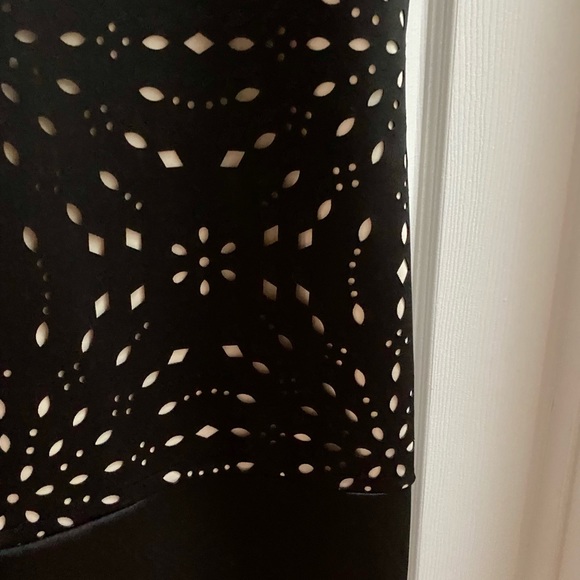 Cream & Black laser cut sheath dress NWOT - Picture 4 of 5